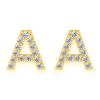 Spike Ball Diamond Stud Earrings – Yellow Gold – product view