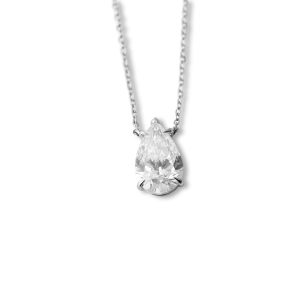 SOLITAIRE PEAR CUT NECKLACE