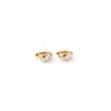 Mini Oval Stone Huggie Earrings – product view