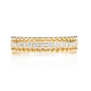 Beaded Border Diamond Band - Yellow Gold / 8