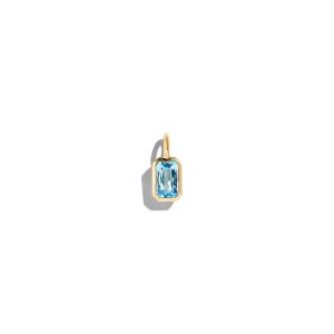 RECTANGULAR CLEAR TOPAZ PENDANT