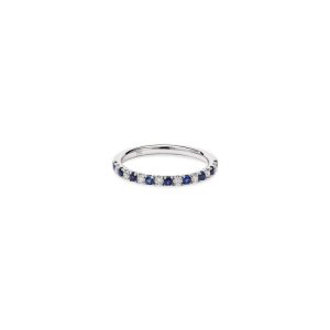 Half Diamond Sapphire Eternity Ring