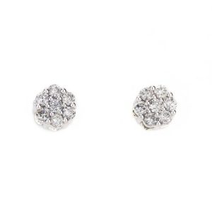 0.8 CTTW Diamond Cluster Earrings - Pair