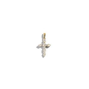 GOLD POINTED BEZEL CROSS PENDANT