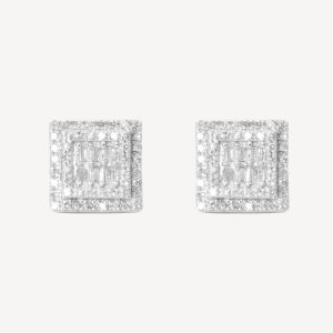 Carly Gold Diamond Square Earrings