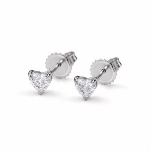 Tiny Diamond Heart Studs