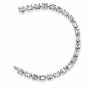 Alternating Emerald Cut Tennis Bracelet