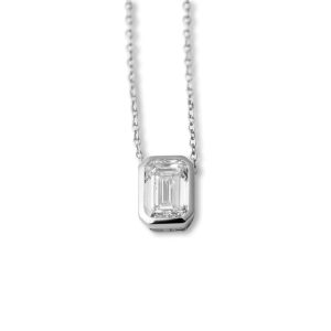 VERTICAL EMERALD CUT NECKLACE