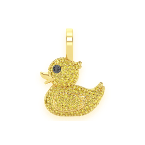 Yellow Diamond Ducky Pendant - Yellow Gold