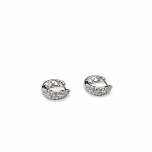 White Silhouette Huggie Earrings