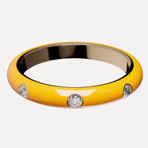 Rose Gold Diamond Enamel Ring