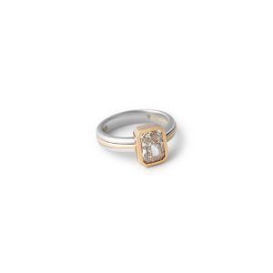 TWO TONE STACKED DIAMOND BAND