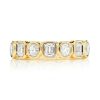 Tapered Three Row Baguette & Round Diamond Ring – White Gold / 6.5 – product view