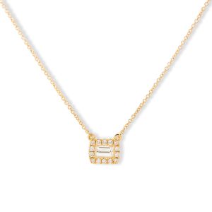 Diamond Baguette Charm Necklace
