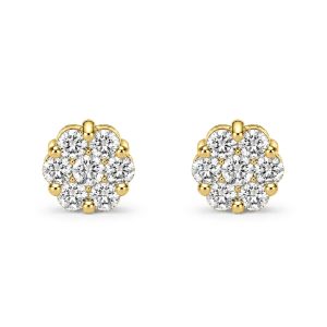 Flower Diamond Studs - 0.25ctw / Yellow Gold