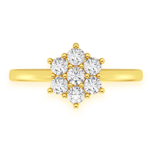 Flower Diamond Ring - Yellow Gold / 6.5