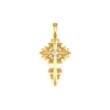 Triple Point Cross Pendant – Plain / Yellow Gold – product view