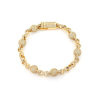 Bezel Baguette & Oval Diamond Bangle Bracelet – Yellow Gold / Medium – product view