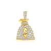 Rounded Cross Diamond Pendant – Yellow Gold – product view