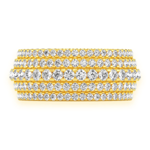 Multi Row Tier Band Ring - Yellow Gold / 11.5