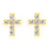Cross Diamond Stud Drops – Yellow Gold – product view