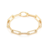 Pointed Square Diamond Flex Bangle Bracelet – Yellow Gold / Medium – product view