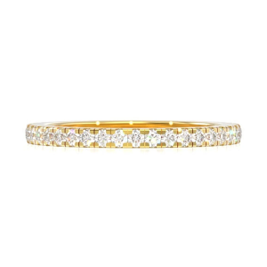One Row Prong Set Diamond Ring - Yellow Gold / 6.5