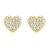 Plain Cross Diamond Hoops – Yellow Gold – product view