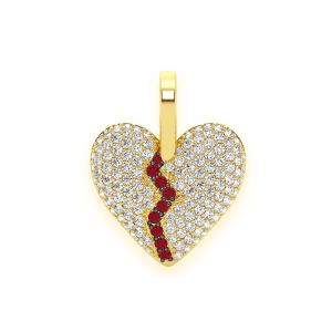 Broken Heart Diamond Pendant - Yellow Gold