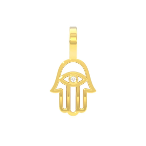 Open Hamsa Pendant - Yellow Gold