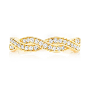 Woven Stackable Diamond Ring - Yellow Gold / 6.5
