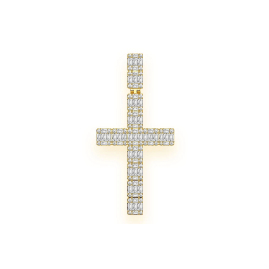 Royal Baguette Cross - Yellow Gold