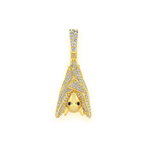 Hanging Bat Diamond Pendant - Yellow Gold