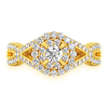 Classic Two Tier Cushion Halo Diamond Ring – White Gold / 6.5 – product view