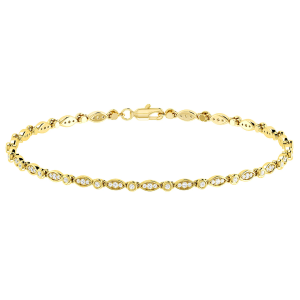 Geometric Bezel Diamond Bracelet - Yellow Gold / 7"