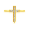 Bypass Diamond Cross Ring – Yellow Gold / 6.5 – product view