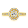 Three Row Cluster Halo Diamond Ring – White Gold / 6.5 – product view