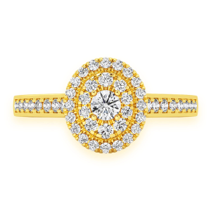 Oval Diamond Engagement Ring - Yellow Gold / 6.5