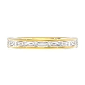 One Row Baguette Channel-Set Ring - Yellow Gold / 6.5