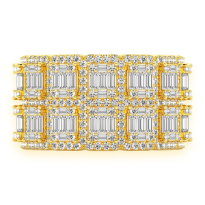 Baguette Border Diamond Ring - Yellow Gold / 10