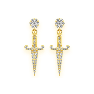 Ancient Sword Diamond Drops - Yellow Gold