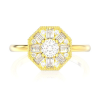 Border Baguette Crossover Diamond Ring – Yellow Gold / 8 – product view