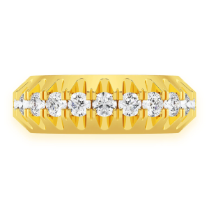Pyramid Diamond Band - Yellow Gold / 10