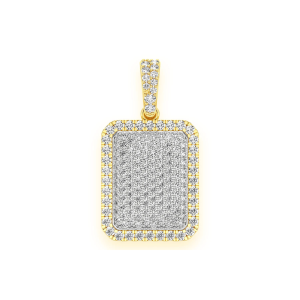 Rectangle Pillow Diamond Pendant - Yellow Gold