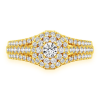 Square Double Halo Diamond Ring – Yellow Gold / 6.5 – product view