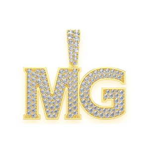 Heavy Serif Letter Pendant - Yellow Gold / 1 Letter