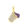 Brass Knuckle Diamond Pendant – Yellow Gold – product view