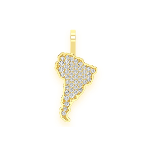 South America Diamond Pendant - Yellow Gold