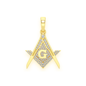 Masonic G Diamond Pendant - Yellow Gold