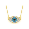 Open Heart Diamond Pendant Necklace – Yellow Gold / 18″ – product view